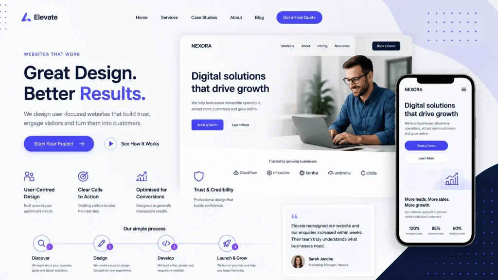 Conversion-focused website design and user experience